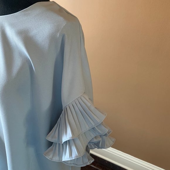 Blue Ruffled Sleeve Top - Picture 3 of 5